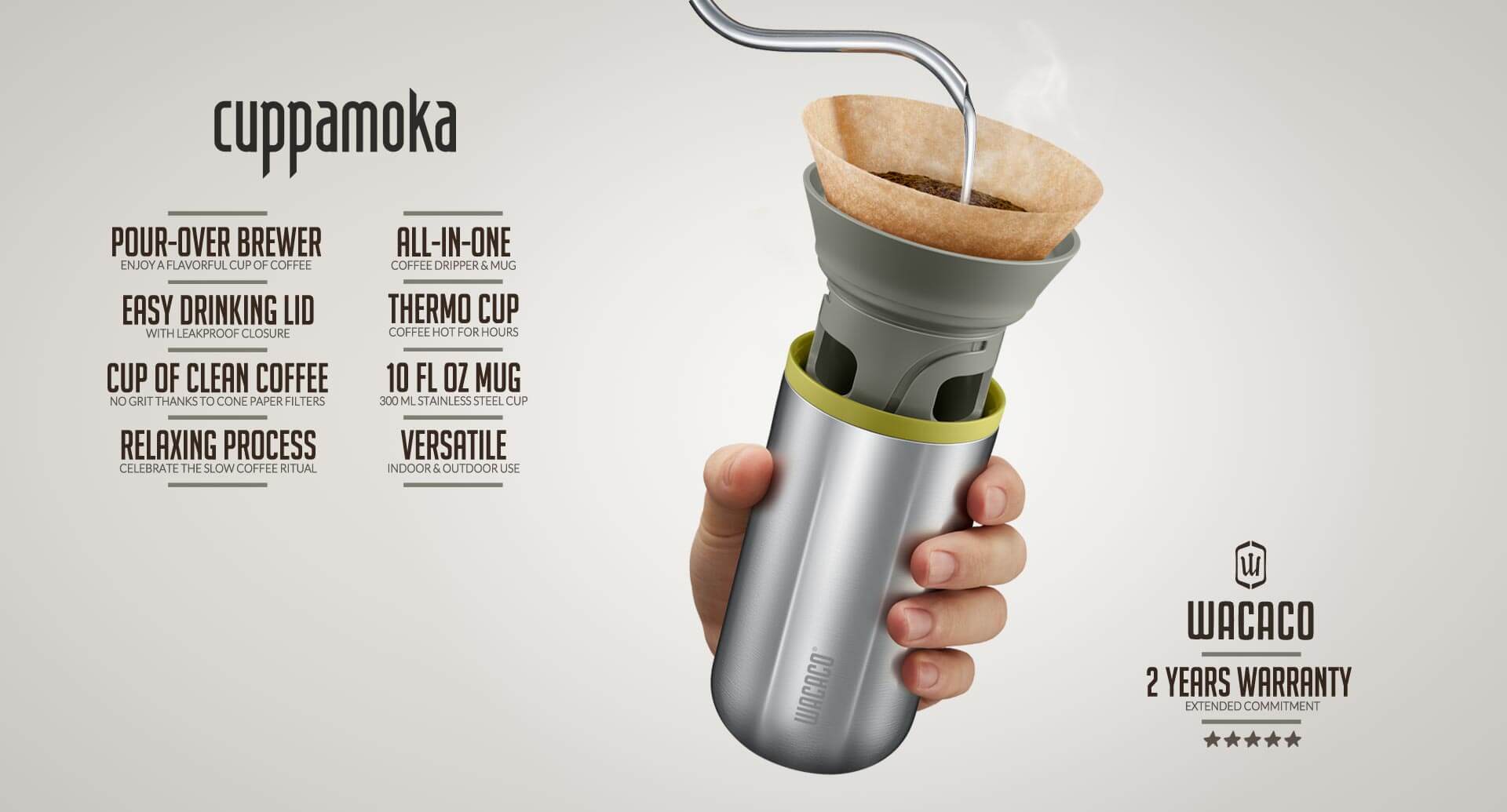 Wacaco | Cuppamoka | Portable Pour-Over Coffee Maker