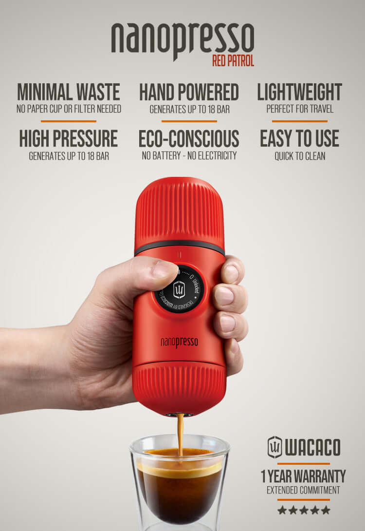 Macchina da Caffè Portatile Wacaco Nanopresso Lava Red + Case, acquista su  Hidrobrico