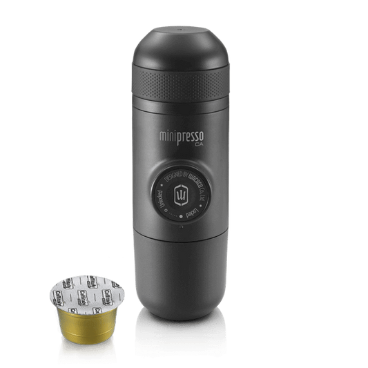 WACACO Nanopresso - Cafetera portátil de café expreso con funda protectora,  versión mejorada de Minipresso, mini cafetera de viaje, perfecta para